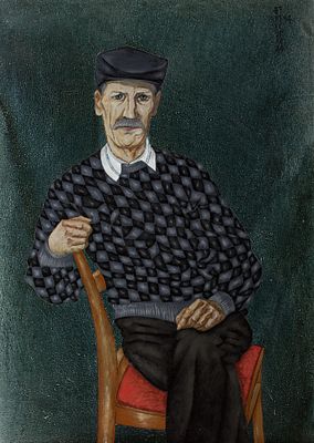 [Большой формат] Зверев Никола, (1954-2010 г.) &laquo;Хранитель&raquo; 110х80 см, 1994 г. Холст, темпера. Ни 