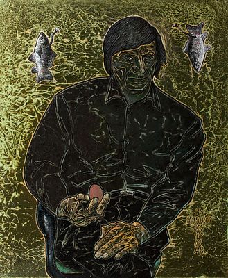 Зверев Никола (1954-2010 г.) . &laquo;Психолог&raquo; 90х75 см, 2007 г. Холст, темпера. Никола Зверев - 