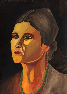 Малаев Федор Петрович (1902-1990).
Заслуженный художник РСФСР, Женский портрет, 40x28,5, бумага 