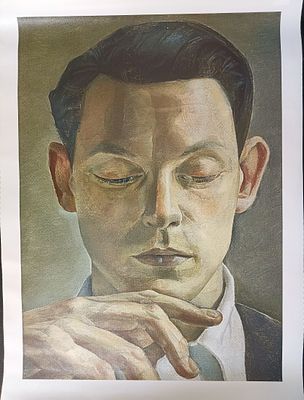 Люсьен Фрейд "Мужской портрет" . Полихромотипия на арт-холсте. Конец 20 - начало 21 вв. Размер 