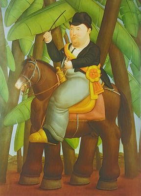 Фернандо Боте́ро, "Президент" (1989). Полихромотипия на арт-холсте. Конец 20 - начало 21 вв. 