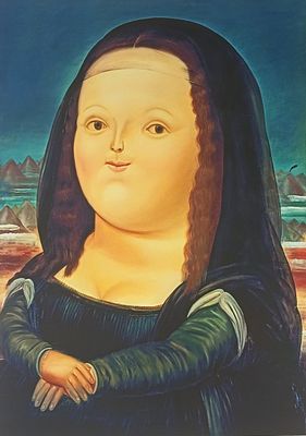Фернандо Боте́ро, "Монализа" (1978). Полихромотипия на арт-холсте. Конец 20 - начало 21 вв. 