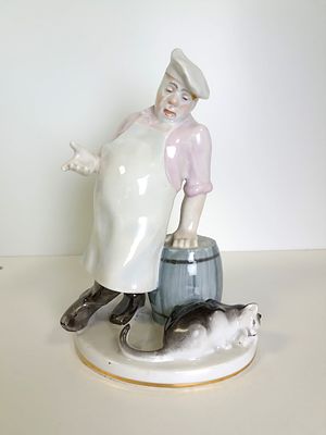 Композиция &laquo;Кот и повар&raquo; (по басне И. Крылова), 
Скульптор В. Михалёв, художник И. Ризнич 