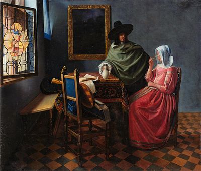 Vermeer, Jan (van Delft), "The Wine Glass, also known as A Lady Drinking and a Gentleman and 