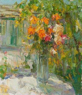 Потапенко Алексей. Лауреат Золотой медали МФ "Культурное достояние". Розы в саду (Букет) 