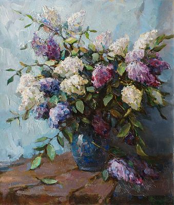 Катышев Антон &laquo;Сирень&raquo; 70x60 см, 2008 г. Холст, масло. Родился в г. Рязани 1966 г. в семье 