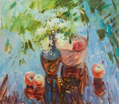 Кондратюк Сергей &laquo;Натюрморт, Весенний дождь&raquo; 60x70 см, 2016 г. Холст, масло. Родился 1988 году в 
