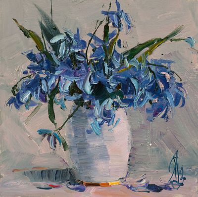 Поздеев Сергей, Заслуженный художник Украины, &laquo;Весенний букет 3&raquo;, 20x20 см, 2012 г. Оргалит, масло