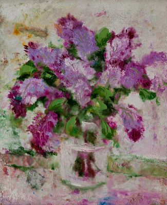 Плотников Георгий &laquo;Сирень&raquo; 60x49,5 см, 2010 г. Оргалит, масло