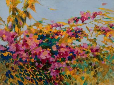 Комарова Елена. Цветы Иерусалима, 45х60см., х\м\акрил. Родилась в г. Березники Пермской области. 