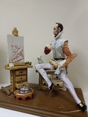 Восхитительная фарфоровая статуэтка "Автопортрет", производства испанской мануфактуры 