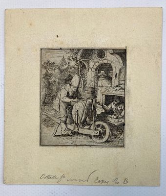 Старинная гравюра. Старинная гравюра. Автор Adriaen Van Ostade (1610-1685). Размеры: 15 см х 13 