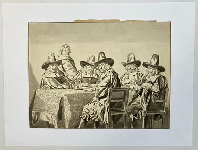 Гравюра "Die Vorsteher des Waisenhauses zu Haarlem", Cornelis Ploos Van Amstel (Корнелис Плоос 