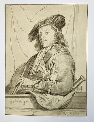 Портрет мужчины за парапетом, Cornelis Ploos Van Amstel (Корнелис Плоос ван Амстел, Голландия 