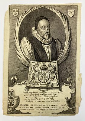Гравированный портрет Джона Споттисвуда (John Spottiswoode, 1566-1639) из &laquo;Истории церкви и 