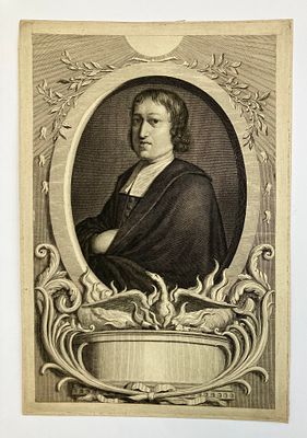 Гравированный портрет Майкла Фортгенса(Michael Fortgens, 1663 - 1695). Автор Pieter van Gunst 