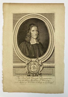 Гравированный портрет Джозефа Бомонта (англ. Joseph Beaumont, 1616-1699). Европа, 17-18 вв. 