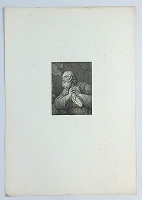 Старинная гравюра по мотивам картин Аннибале Карраччи (Annibale Carracci, 1591-1666), Италия. 