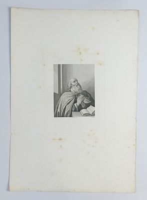 Старинная гравюра по мотивам картин Гверчино (Guercino), настоящее имя Джованни Франческо 