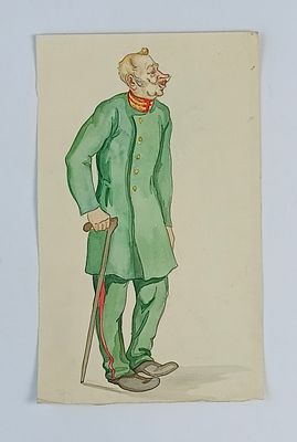 Эскиз костюма к театральной постановке. Размер листа 34 см х 20,5 см. Эскиз костюма к 