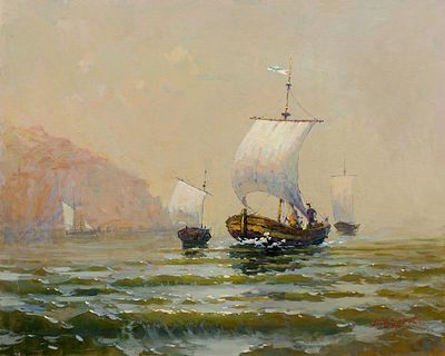 [Большой формат] Андреев Василий, "Под парусом", 2014 г., 80х100 см, холст, масло. Лауреат 