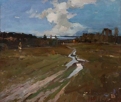 Баев Борис, "Ох, дороги", 2008 г., 60х70 см., холст, масло. В раме. Борис Петрович Баев (1939 – 