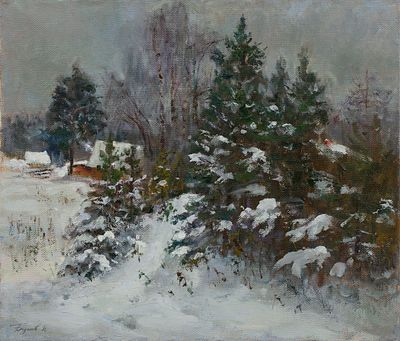 Базанов Иван Егорович, "За бугром", 2009 г., 50х60 см., холст, масло. Иван Игоревич Базанов 