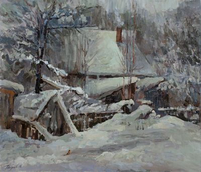 Базанов Иван Егорович, "Зимородок", 2004 г., 60х70 см, холст, масло. Иван Базанов родился в 