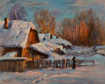 Базанов Иван Егорович, "Под вечер", 2009 г., 40х50 см, холст, масло. Иван Базанов родился в 