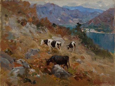 Бараненко Виталий, "Стадо в горах", 2008 г., 30х40 см, холст, масло. Бараненко Виталий 