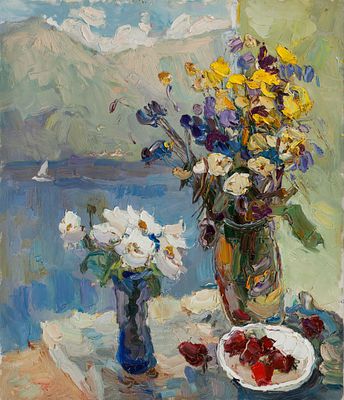 Блуднов Павел Борисович (1945-2012 гг.), "Солнечный день", 2011 г., 70х60 см., холст, масло. "Им 