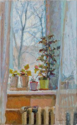 Бурцева Мария, "Домашний сад", 2012 г., 25х40 см., холст, масло. Родилась в 1989 г. в Москве. В 