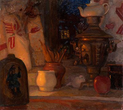 Бурцева Мария, "Сказка на ночь", 2012 г., 53х60 см., картон, масло. Родилась в 1989 г. в 