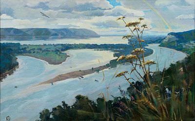 Васильева Ольга, "Жигулёвские ворота", 2008 г., 50х80 см., холст, масло. Васильева Ольга 