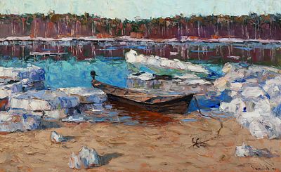 Кириллов Иван Борисович "Река открылась", 2009 г., 50х80 см, холст, масло.	Лауреат Золотой 