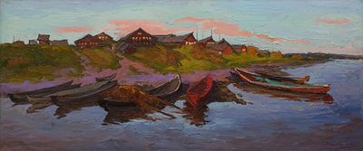 [Большой формат] Каменев Алексей, Лауреат Золотой медали МФКД, &laquo;Тёплый вечер на берегу Пинеги&raquo; 