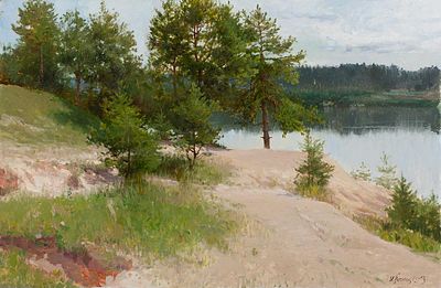 [Большой формат] Богатов Илья "На озере" 87х132 см, 2012-2013 гг. Холст, масло. Илья 