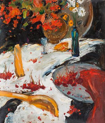 Велиляев Ленур "Натюрморт" 2011 г. 70х60 см, холст, масло. Ленур Юсуфович Велиляев - живописец 