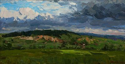 Вилков Андрей "Русь бескрайняя" 2007 г. 30х60 см, холст, масло. Оформлена в раму. . Андрей 