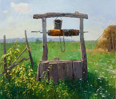 Вилкова Елена "Старый колодец" 2012 г. 70х80 см, холст, масло. Елена Владимировна Вилкова 