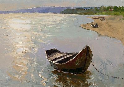 Вилкова Елена "В лучах вечернего солнца" 2012 г. 35х50 см, холст, масло. Елена Владимировна 