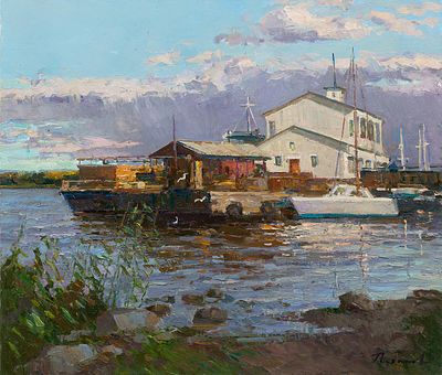 Рыбакова Ирина, Академик РАХ, Заслуженный художник РФ, "Дождь прошел. На Волге" 60х70 см, 2012 