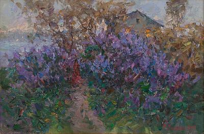 Марманов Роман "Майский вечер" 2008 г., 61х93 см, холст, масло. Роман Петрович Марманов. 