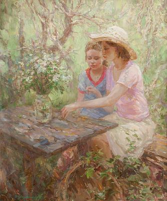 Михайличенко Сергей "На даче" 90х75 см, 2012 г. Холст, масло. Сергей Викторович Михайличенко 