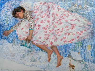 [Большой формат] Вижуткина Любовь "Розовые сны" 100х130 см, 2007 г. Холст, масло. Любовь 