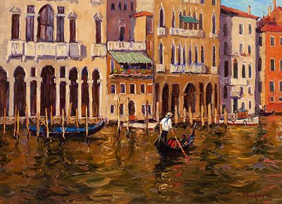 Вилков Андрей, "Дворцы Венеции", 2012 г., 48x65 см, 	холст, масло. Андрей Викторович Вилков 