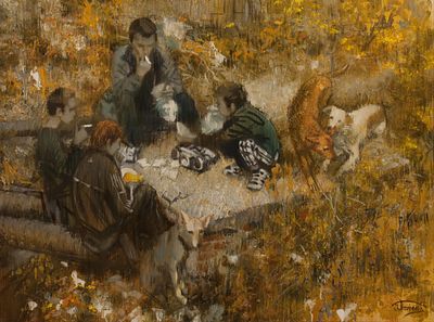 [Большой формат] Погорелов Игорь Николаевич "Стая" 76х102 см, 2007 г. Холст, масло. Игорь 