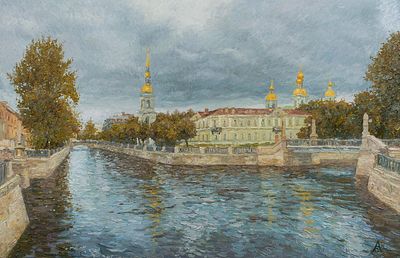 [Большой формат] Семененко Александр. "Пасмурный день", 2015 г. 65x100. Холст, масло. Родился в 