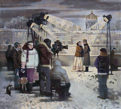 Лобанова Анастасия. 
"Вечер на Неве", 	2010 г., 	60x65 см., 	холст, масло. Художница родилась в 