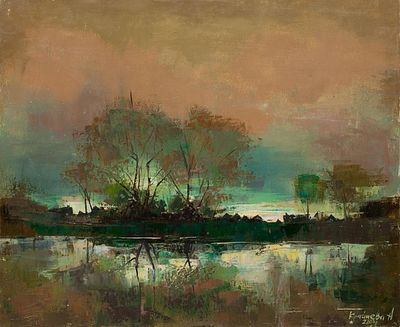 Крайнева Анастасия &laquo;Вечер после дождя&raquo; 50х60 см, 2004 г. Холст, масло. Родилась в 1972 г. в г. 